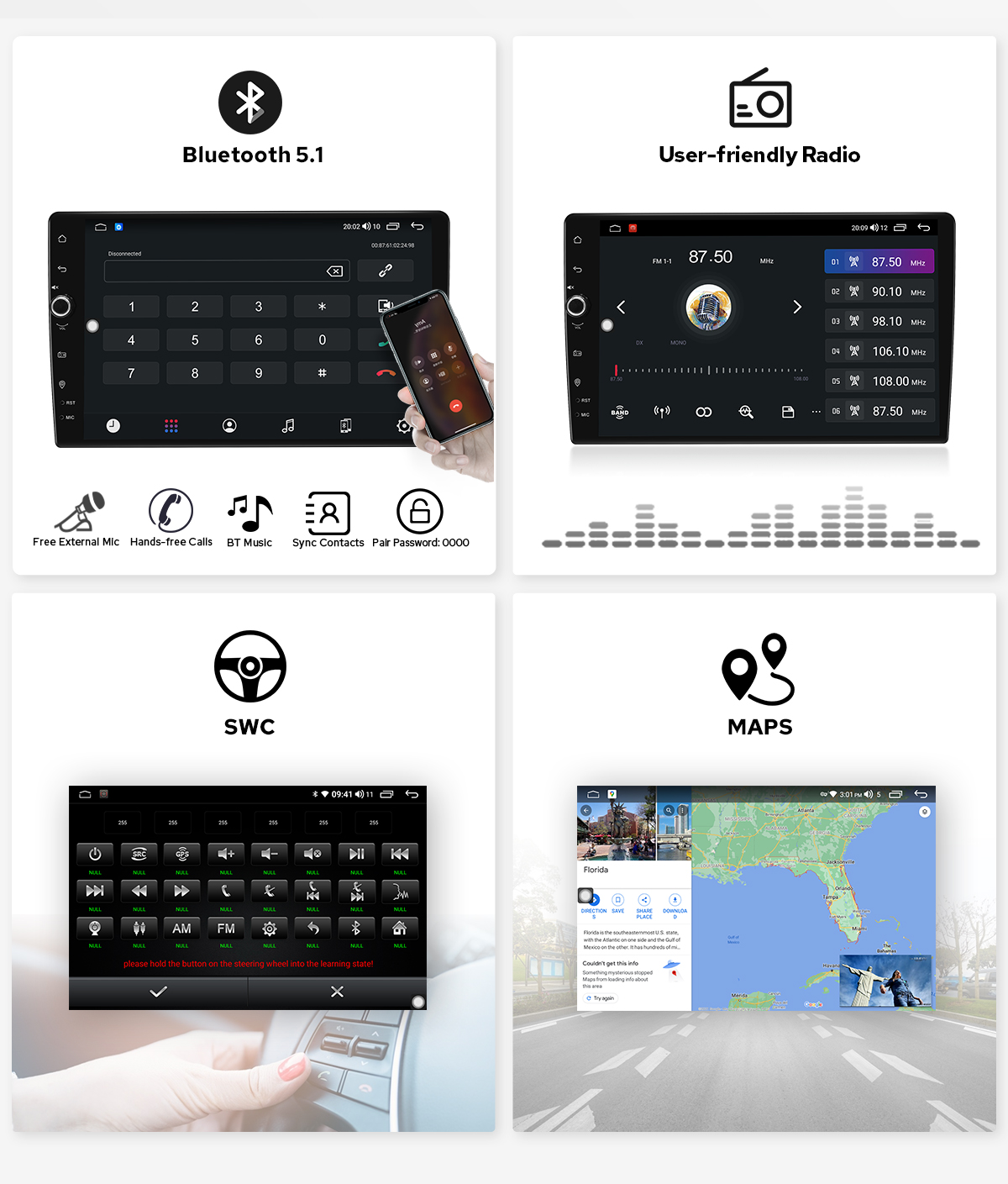 Latest Android Car Navigation System for Toyota Highlander 2014-2018 ...